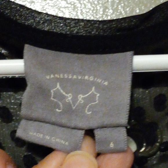 Anthropologie vanessa virginia blouse top ruched pleated Black Sheer Size 6 - Picture 8 of 9